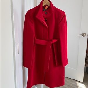 JCrew red wool coat in great condition